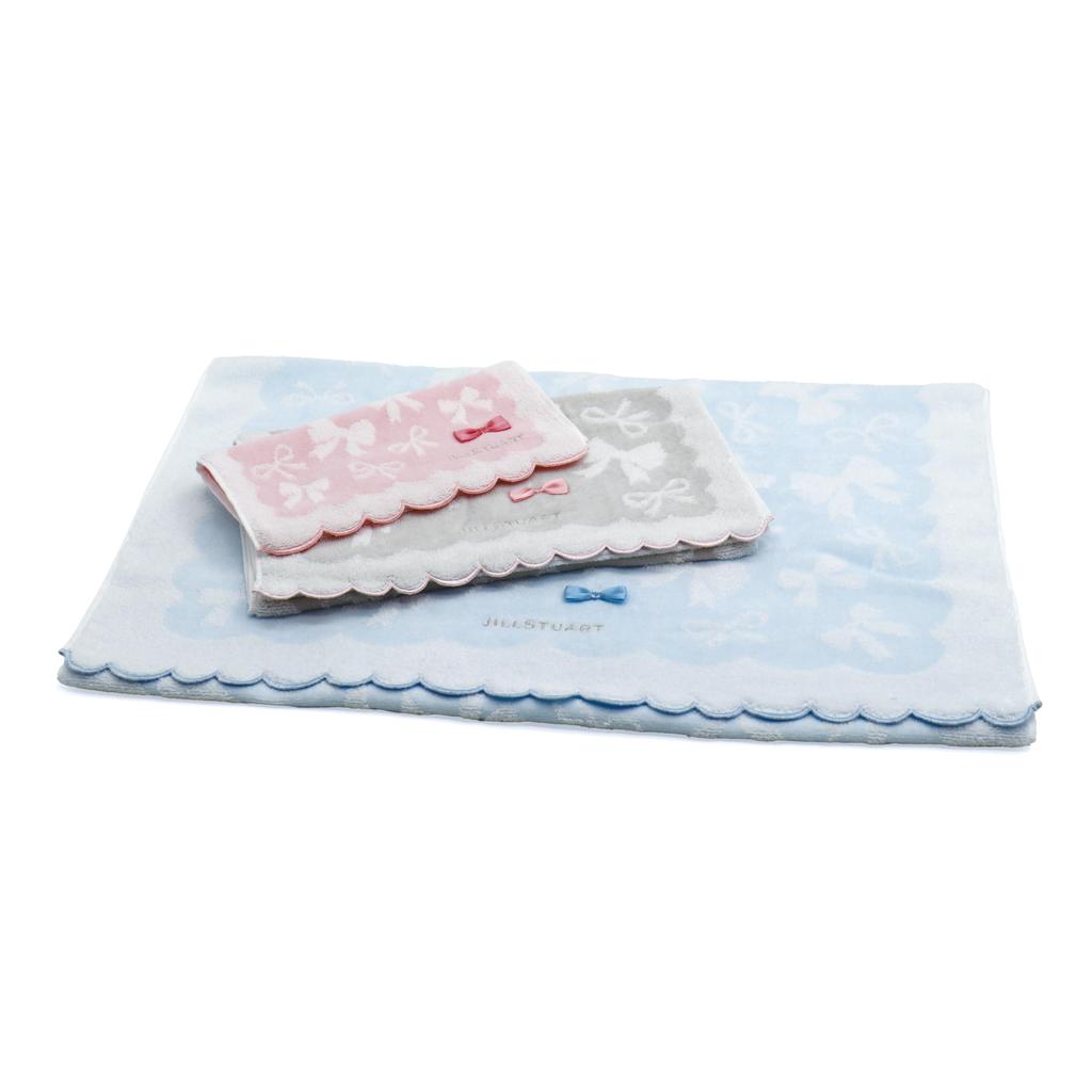 JILL STUART Charming Ribbon Face Towel, Pink, Ribbon, Scala, 58-1942150, Approx. 34 x 80cm