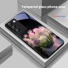 Чехол для телефона из закаленного стекла Pink Rose Blossoms для Y72 33S 11 03 36 96 Lite 35 16 Iqoo 12 V40 SE 5G 29 40 21 30 X80 Pro Vivo