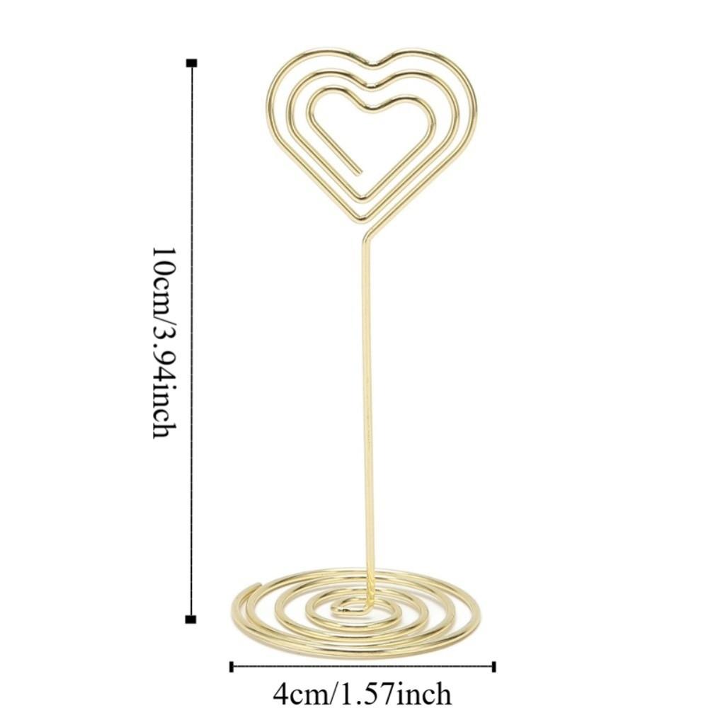 10Pcs Gold /Rose Gold Table Number Stands Heart Shape Name Card Holder Wedding Party