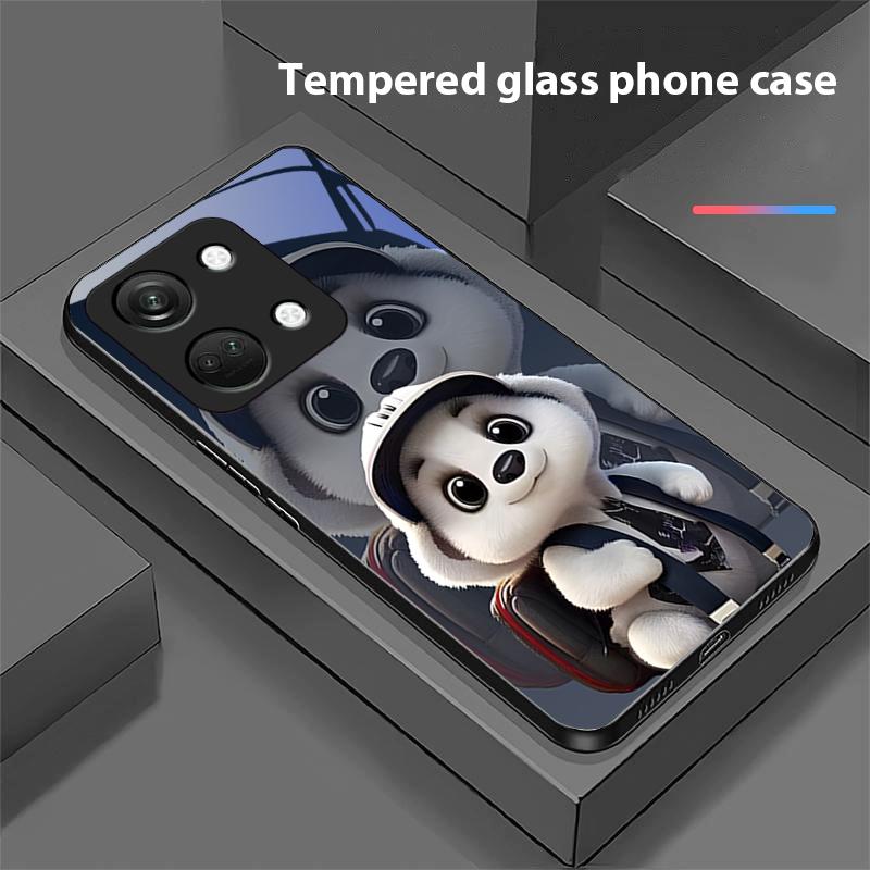 Милый Маленький Панда Для OnePlus Nord 3 5 6T 7 Pro 8 12 10T Reno8 Lite 5G 10R Nord N30 Жесткий Чехол Закаленное Стекло Чехол Для Телефона Черный