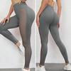 Женские однотонные леггинсы для йоги с высокой талией, Push-up, подтягивающие ягодицы, корректирующие живот, с боковыми вставками из сетки, для фитнеса