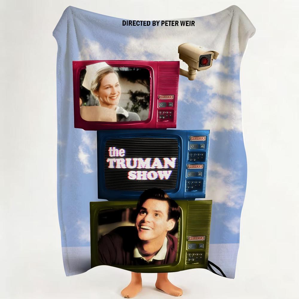 Movie T The T Truman S Show Throw Flannel Throw Blanket Suitable for Sofa Living Room Bedroom