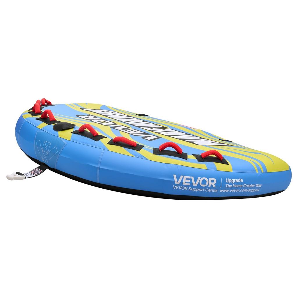 Towable Tube for Boating, 4 Riders Inflatable Boat Tubes and Towables, 308 kg Capacity Water Sport Towable Tube for Boat to Pull - with Fins, Full