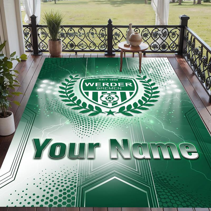 Custom Text Printed Rug Werder Bremen FC Non Slip Floor Carpet For Home Room Decor