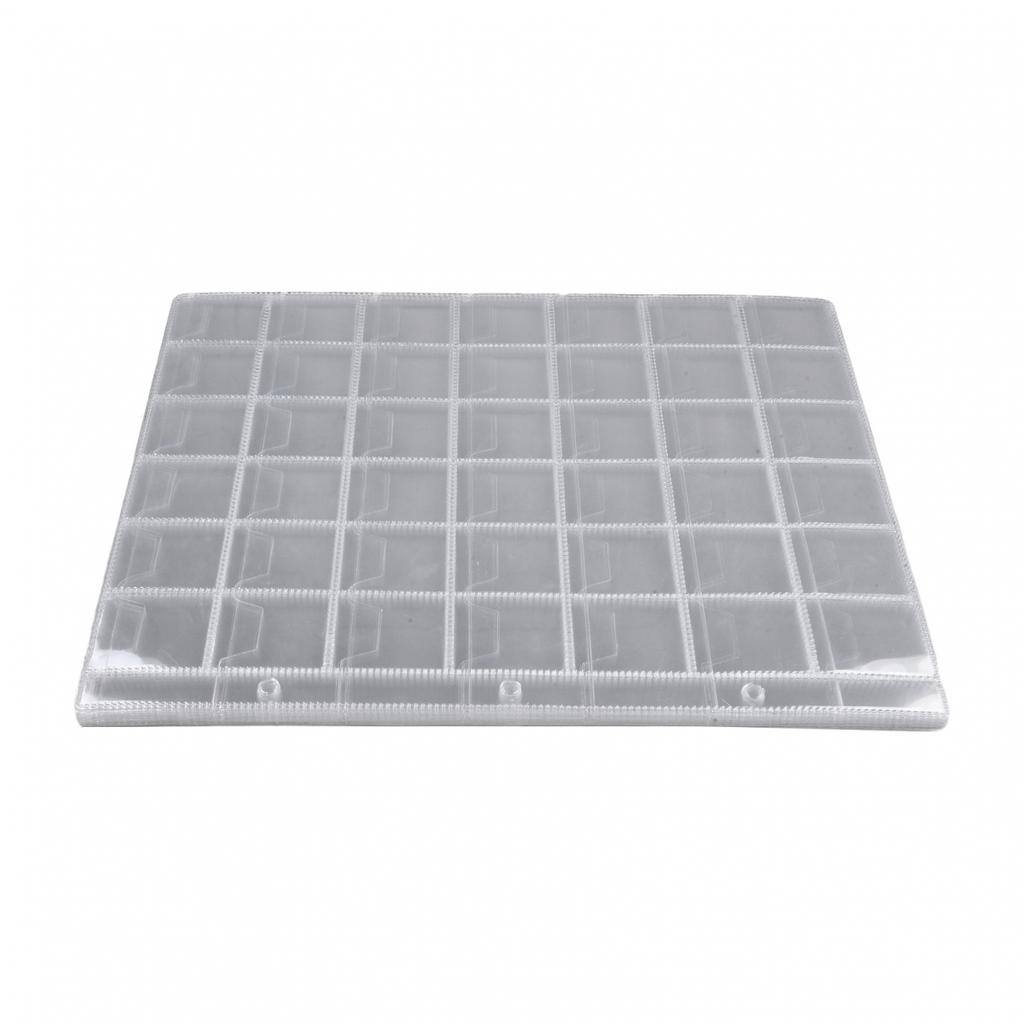 Хранение коллекции монет 10 прозрачных пластиковых листов-вкладышей 42 кармашка-держателя