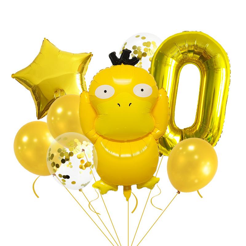 Pokémon Duck Digital Balloon Set Baby Party Decoration 32 Inch Digital Cute Scene Arrangement