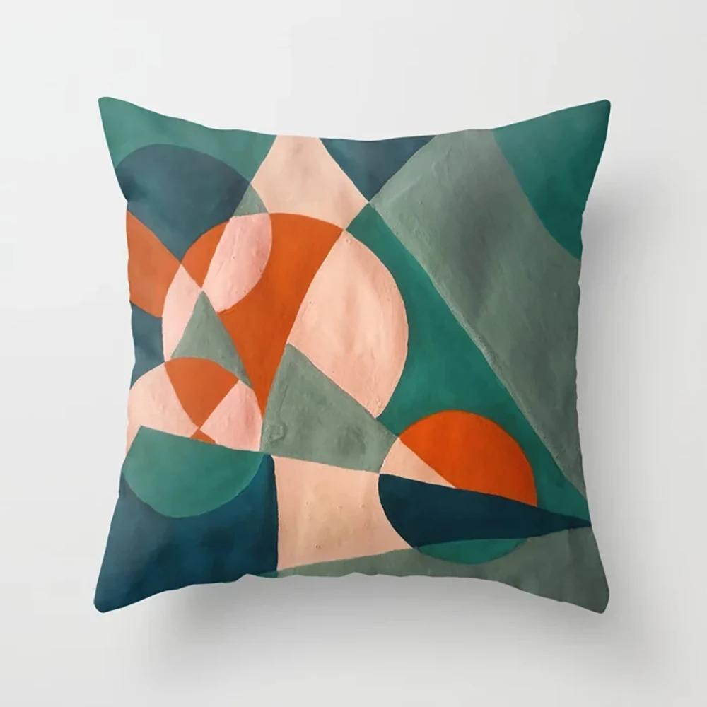 Colorful Geometric Print Pillowcase Office Living Room Car Ornaments Home Pillowcase