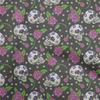 Cotton Flex Gray Fabric Skull Diy Clothing Quilting Fabric Print Fabric By Yard 40 Inch