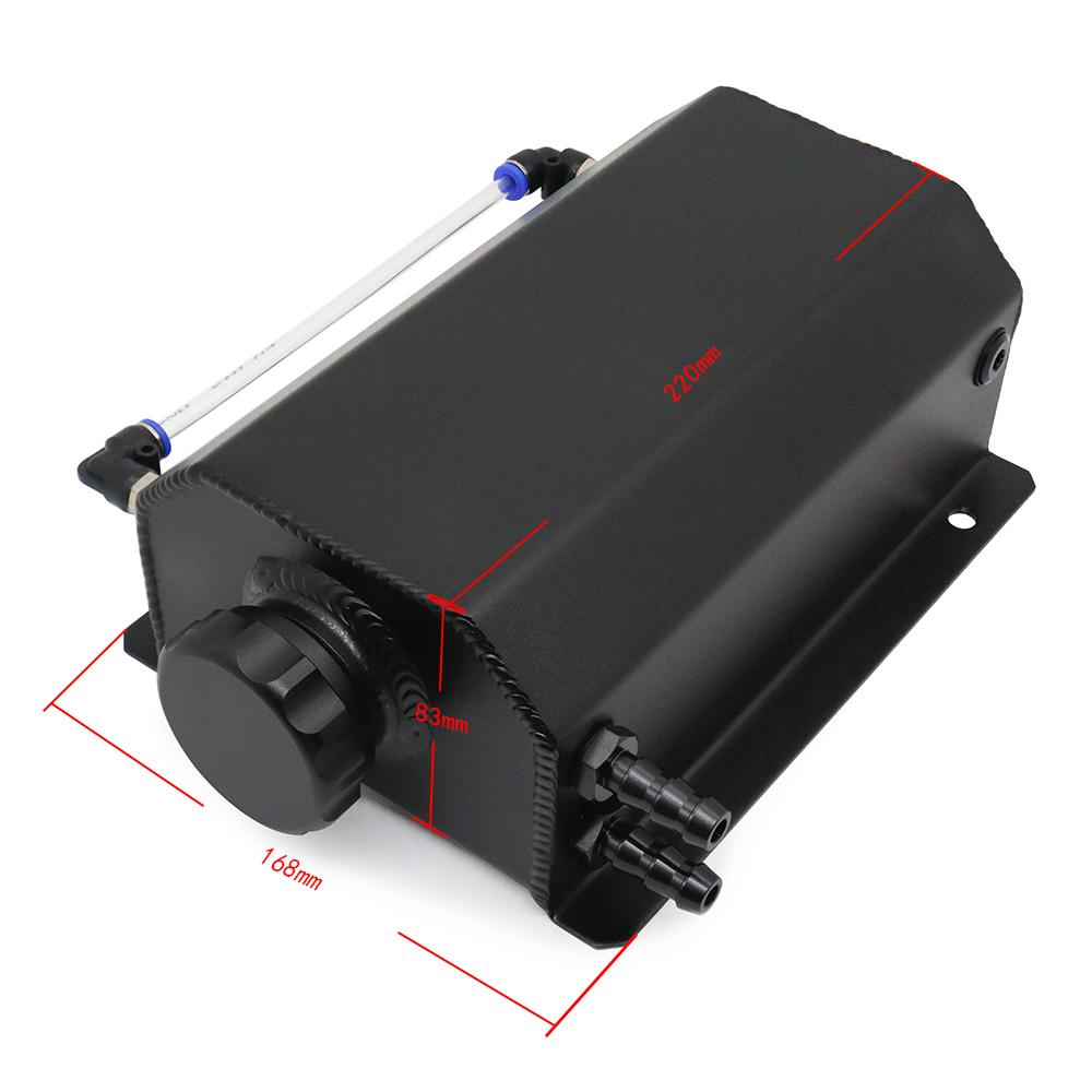 Universal Aluminum Alloy Engine Coolant Radiator Overflow Tank 1000ml/2000ml Square Overflow Tank 1L/2L With Drain Plug