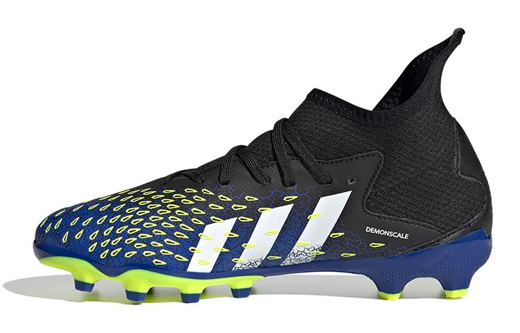 adidas PREDATOR Нескользящие Футбольные Бутсы Средней Высоты для Детей Черно-Сине-Зеленые Детские FY0621