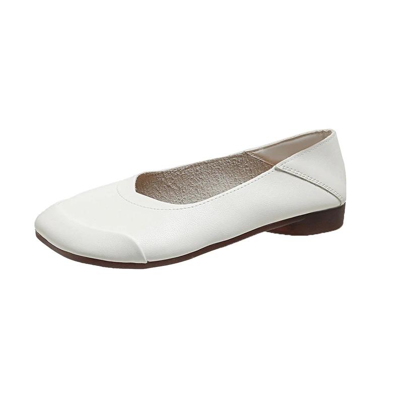 Мода 2024 года, горячая распродажа женской обуви One Kick, женские туфли на плоской подошве, осенние туфли с квадратным носком, неглубокая сплошная подошва, повседневные удобные туфли на плоской подошве