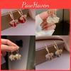 Korean Fashion Butterfly Pearl Hoop Earrings For Women With Electroplated Alloy