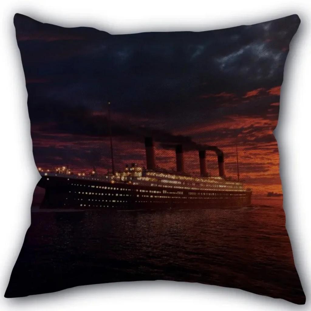 Новая наволочка на заказ с изображением Титаника из хлопчатобумажной ткани, квадратная наволочка на молнии 45X45 см, декоративная наволочка для свадебной подушки