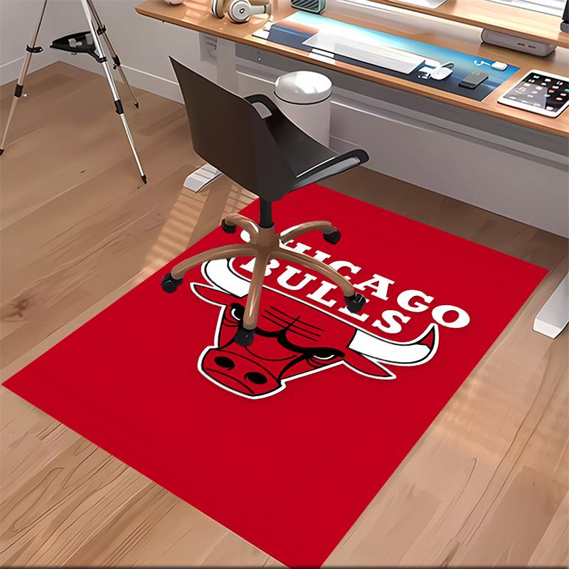 Chicago Bulls logo Print Area Rug-Soft,Washable Non-Slip Indoor Mat Office Chairs,Living Room,Home Office Decorative Rug