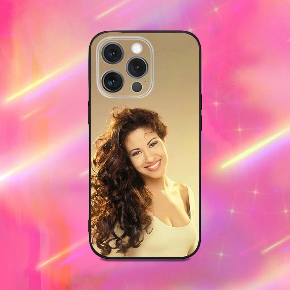S-Selena Quintanilla Phone Case For iPhone 16,15,14,13,12,11,Pro,Max,Plus,X,XS,XR,SE,8,7,Mini,Soft Silicone Black Case