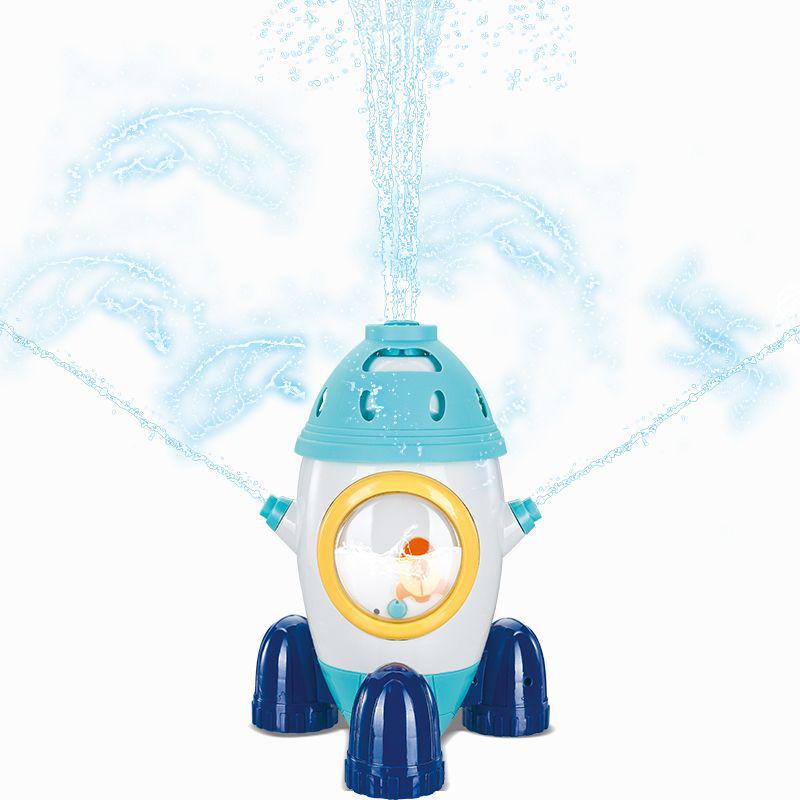 Cross-Border Space Rocket Rotating Sprinkler - Fun Outdoor Water Toy for Kids