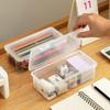 Transparent Large Capacity Desktop Organizer Stationery Case Mark Pen Box Storage Box Pencil Case