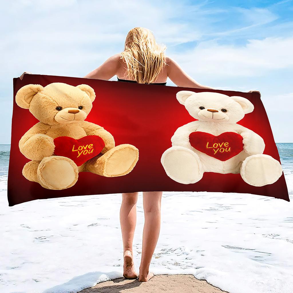 Cartoon Teddy Bear Printing Series Seaside Vacation Beach Towel Swimming Bath Towel Sports Towel