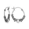 S925 Sterling Silver Antique Light-Weight Spiral Bali Hoop Earrings for Teen Girl