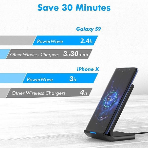 Новая сверхбыстрая подставка для зарядного устройства 50 Вт Qi Wireless Charger Dock Charger Station для iPhone 14 13 12 11 Pro Max X Xs Xr 8 Samsung Galaxy S30 S21 S20 S10