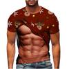 3D Printed Christmas T-shirt Men's Round Neck Short Sleeved Christmas Pattern T-shirt Ugly Christmas Top Men's Gift