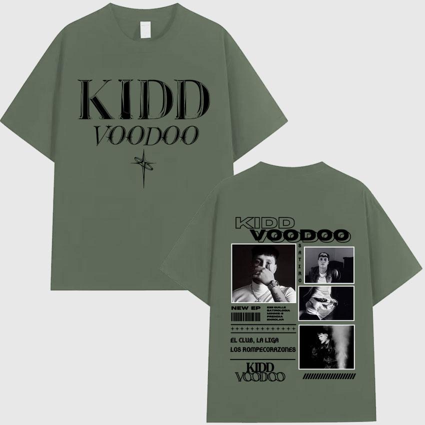 Рэпер Kidd Voodoo Satiro Тур Харадзюку Графика 2025 Оверсайз Высококачественная Футболка Мужская Женская Короткий Рукав Хлопок Повседневные Топы