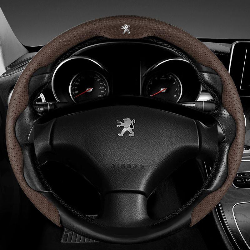 For Peugeot 208 2008 308 3008 408 4008 508 5008 107 206 301 Nappa Leather Car Steering Wheel Cover Ultra-thin Breathable 38cm