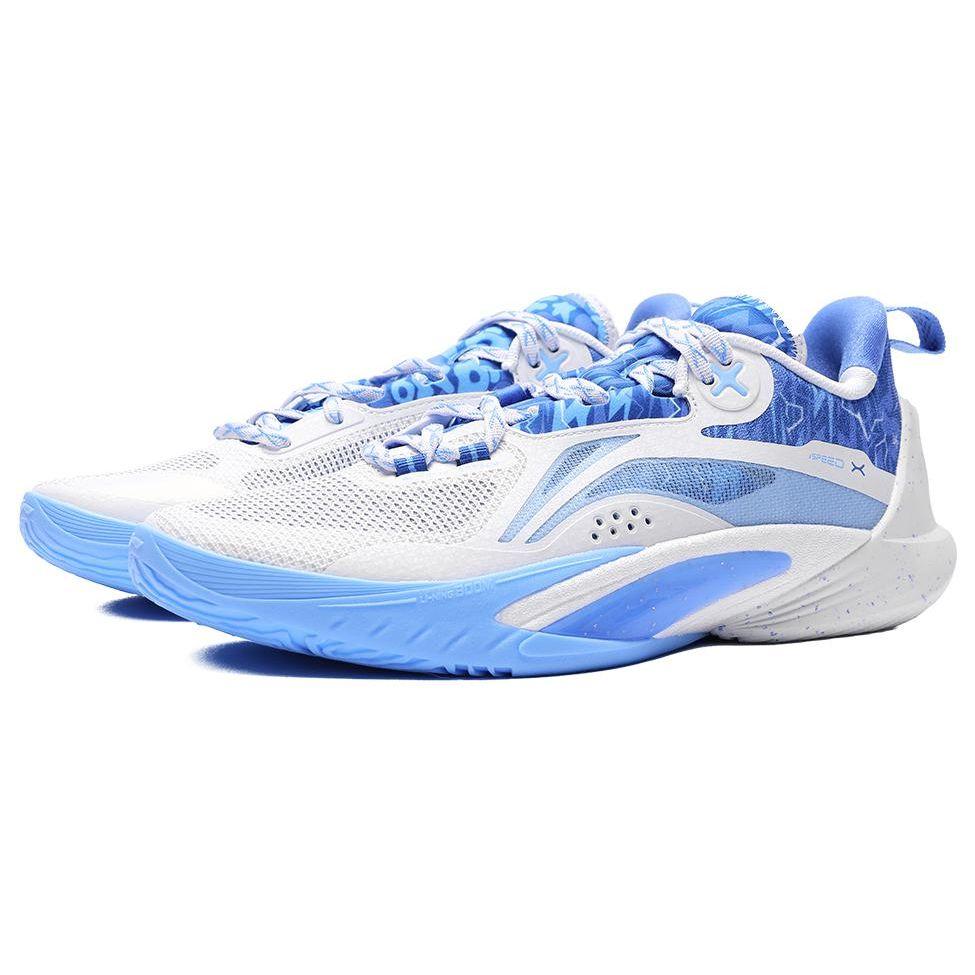Баскетбольные кроссовки Li Ning Bipolar X Stagroup X Flash 10 Oso Fabric TPU Sky Support Durable Mid-Top для мужчин, белые, синие, ABAT085-17