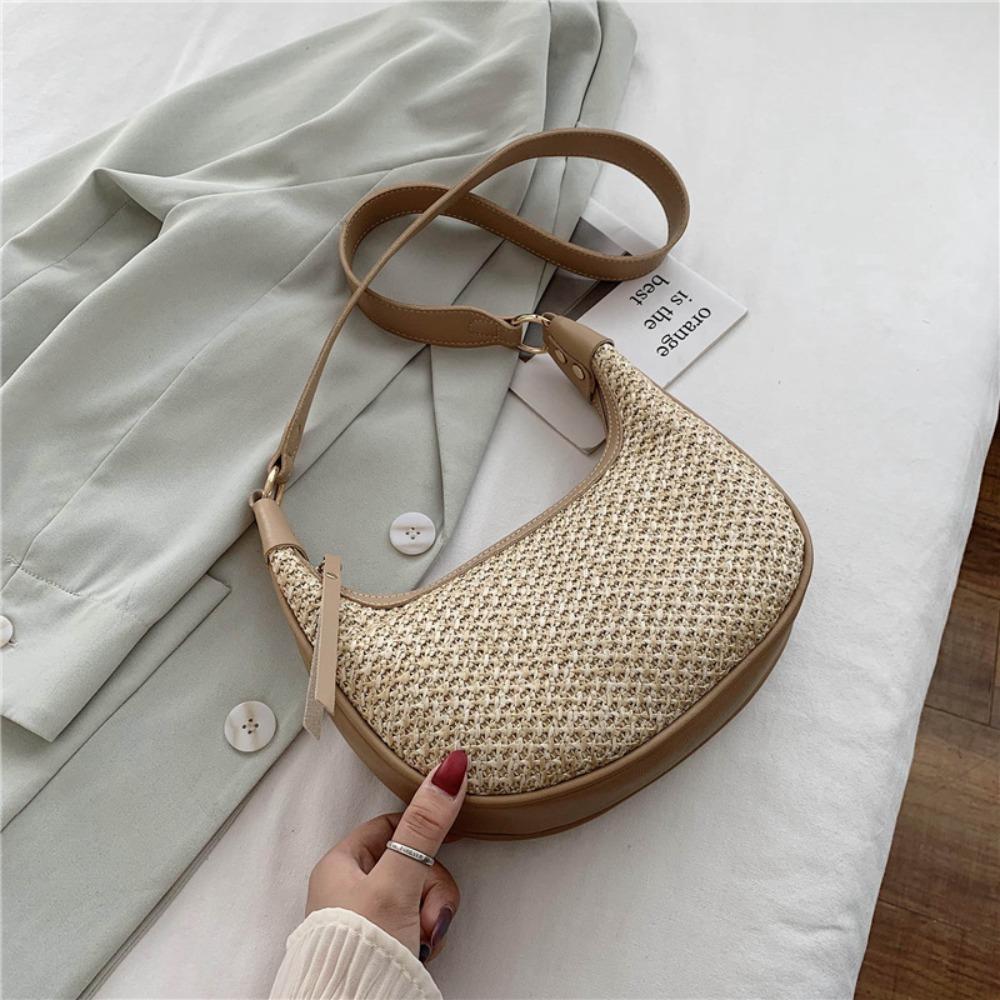 Designer Single Shoulder Bag Bohemian Crossbody Hobo Bag Elegant Woven Straw Bag Ladies/Girls