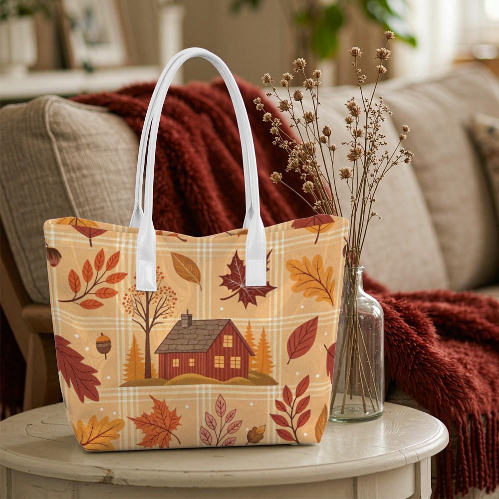 Fall Pattern Casual Shoulder Tote Bag