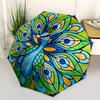 1pc Peacock Stained Glass Automatic Umbrella - 8-Rib Foldable Design, Outdoor Adventures, and Family Celebrations yy250829030