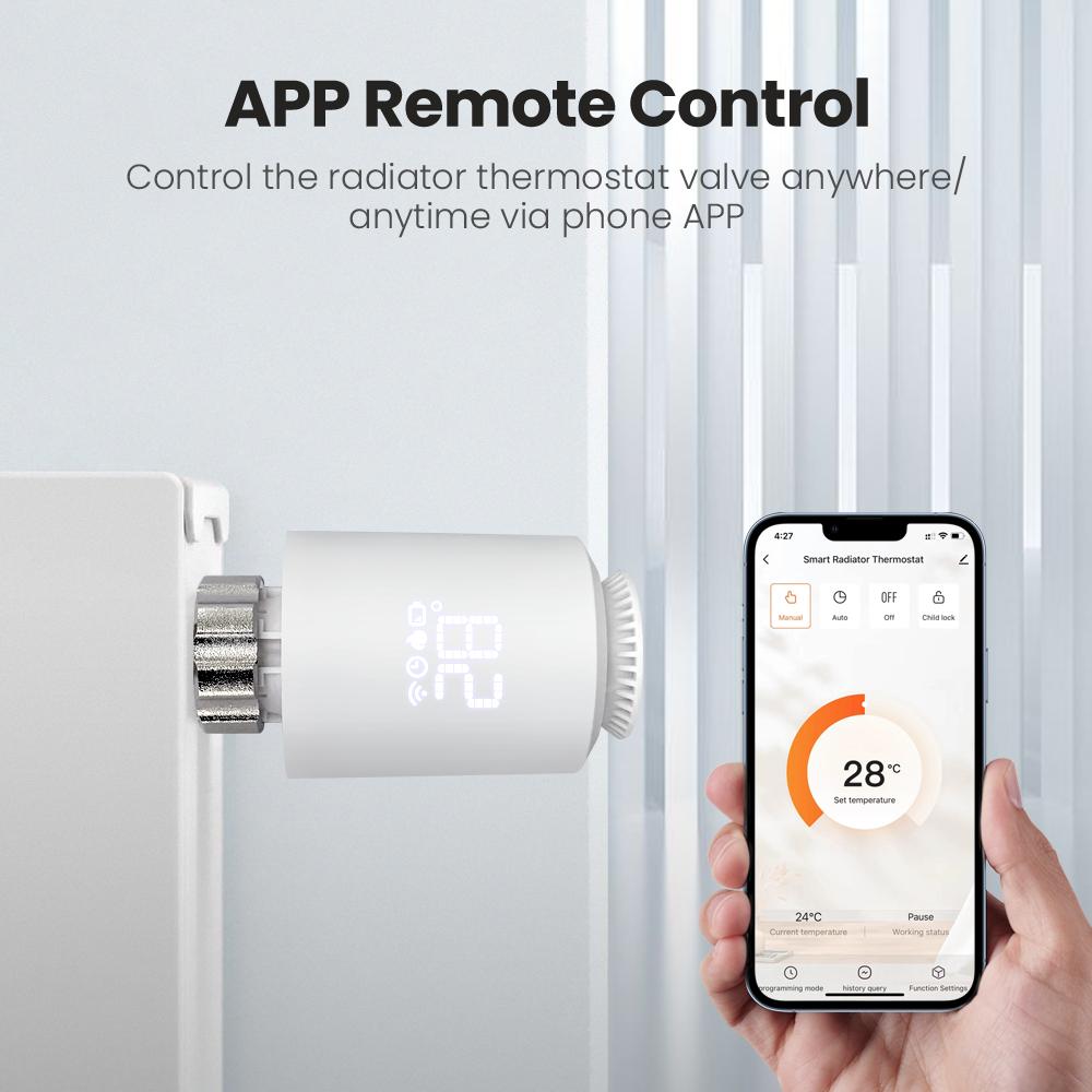 AVATTO ZigBee3.0 Термостат Привод для радиатора Умный TRV Термостатический клапан Контроллер Работает с Tuya Alexa Google Home Alice