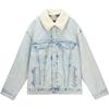 Levis Куртка джинсовая мужская с лацканами, из искусственной овчины, в стиле колор-блок, простая, удобная, универсальная, светло-синяя 0017B-0000