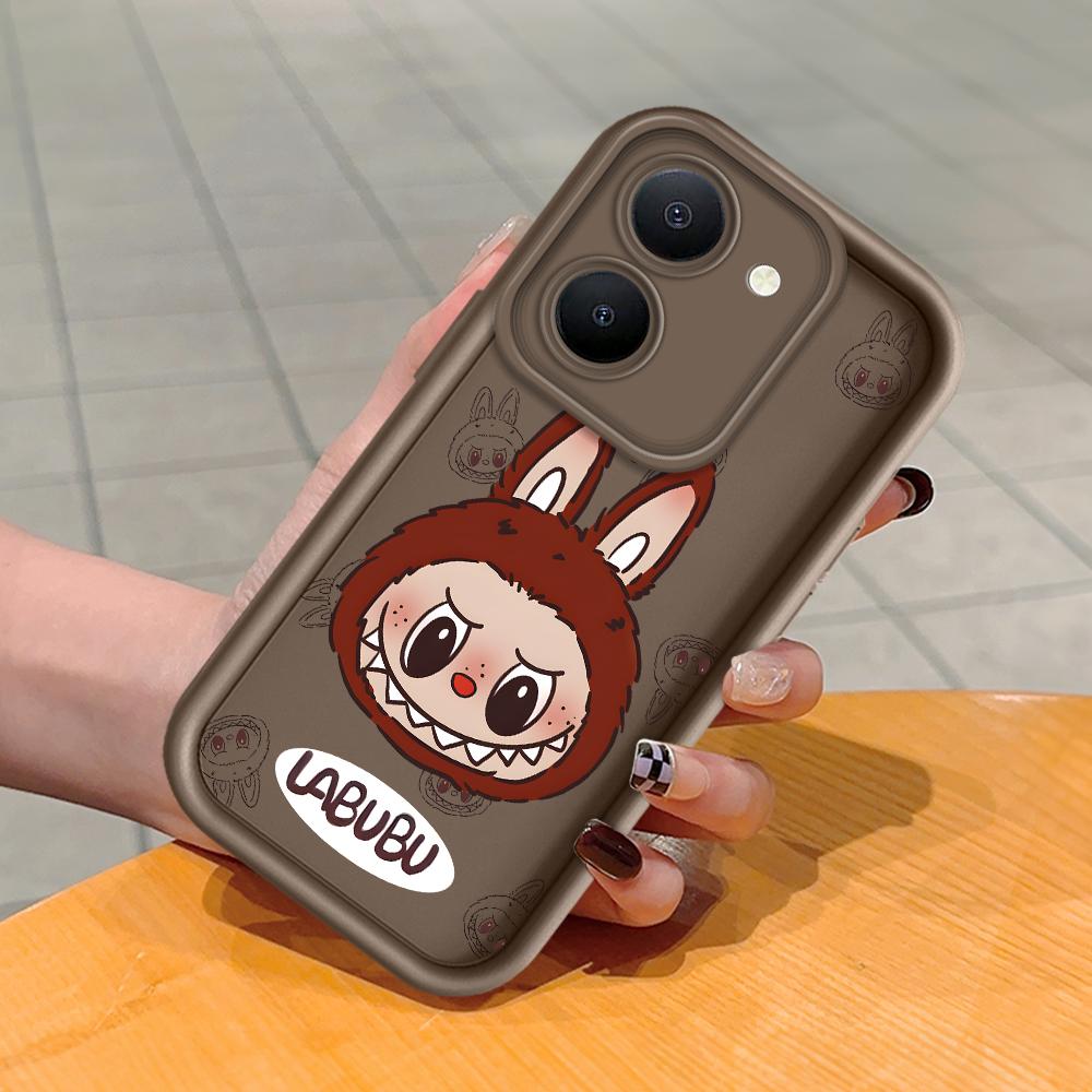 Soft Silicone Square Ladder Printing Pattern Phone Casing Full Cover Camera Shockproof Protection Rubber Case for Vivo