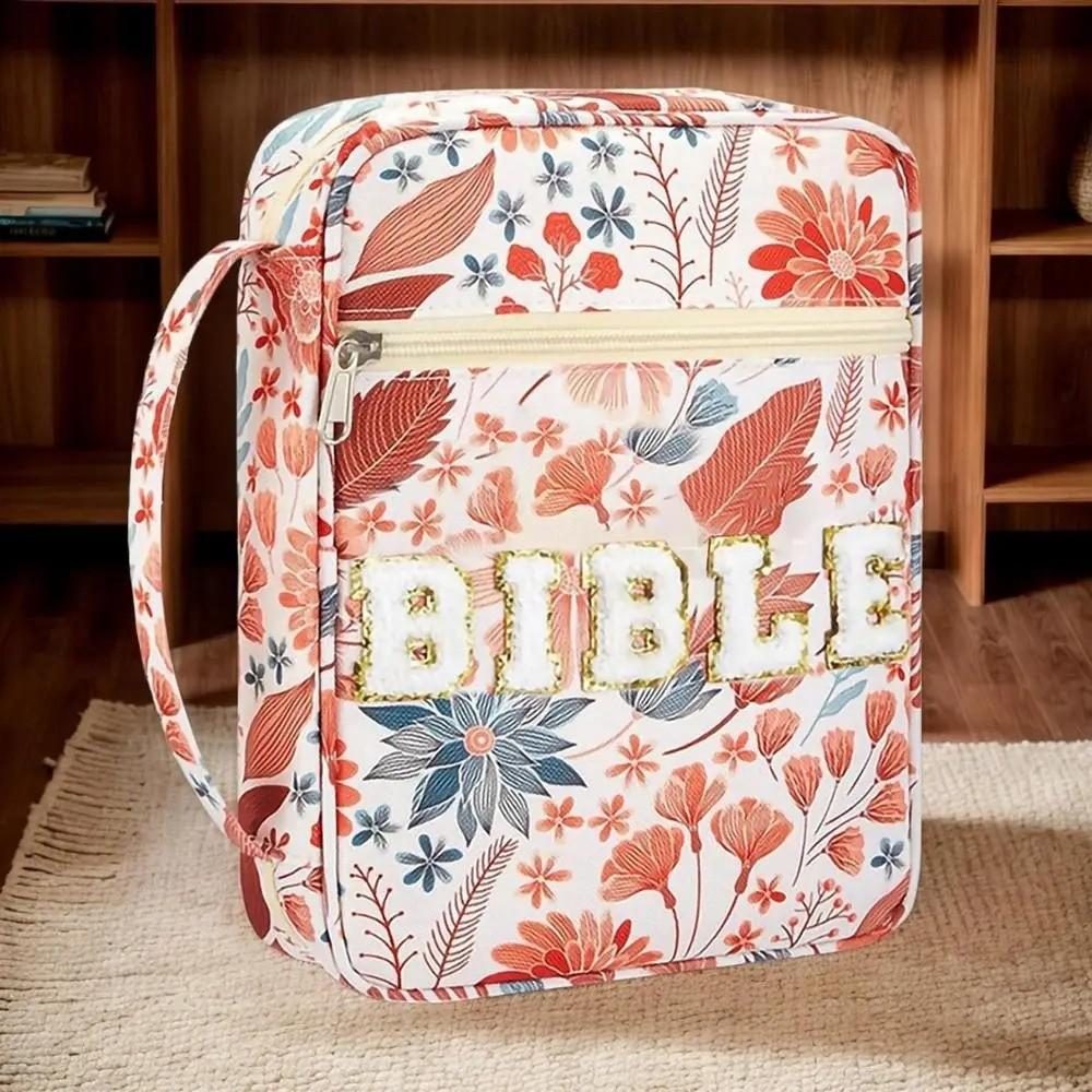 Large-capacity Book Storage Bag Flora Floral Study Bag Stationery Storage Organizer Student