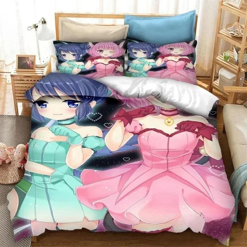 3D Printing Anime Tokyo Mew Mew 3D Print Bedding Set Duvet Covers Pillowcases Comforter Bedding Sets Bedclothes Bed
