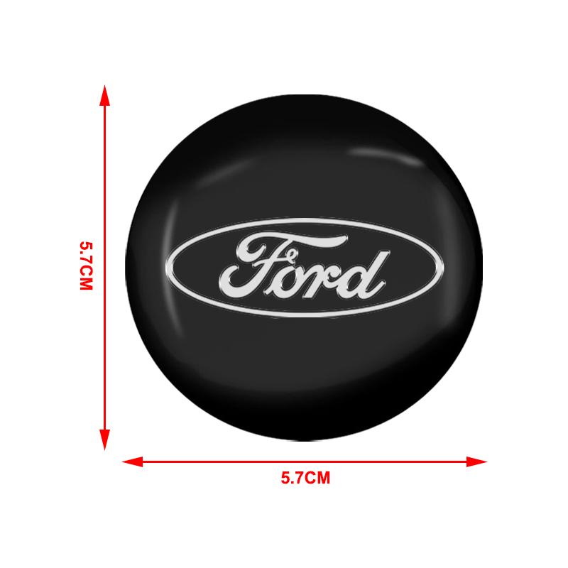 Комплект из 4 черных 56-мм колпаков ступицы колеса с эмблемой Ford для различных моделей