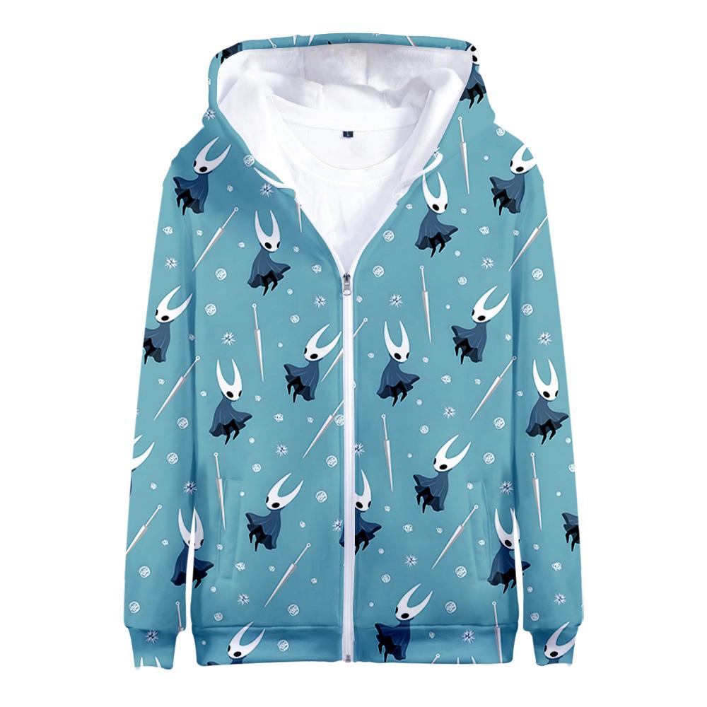 Fashion Women Men's Hoodie Hollow Knight Silksong Print Comfortable Hoodie High Quality Autumn Men's Hooded Jacket Zipper Sweatshirt