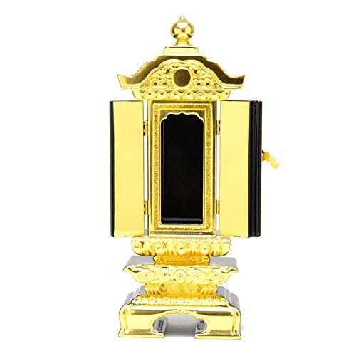 Hasegawa Buddhist Altar, Double Rotating Memorial Tablet, 3-inch, Pure Gold, with Center Plate, Original, Separate Lacquer, Rotating Memorial Tablet,
