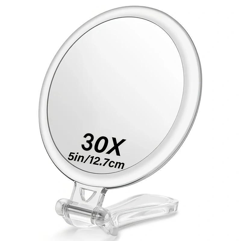 10X 15X 20X 30X 40X Foldable Double Sided Magnifying Cosmetic Mirror Portable Handheld Beauty Mirror with Suction Base 