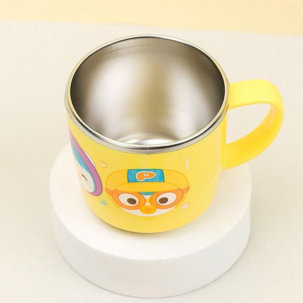Нескользящая чашка из нержавеющей стали Pororo для дома и детей для пикника, чашка для воды для детского сада, чашка для чистки зубов, чашка для младенцев, детская чашка, 1 шт.