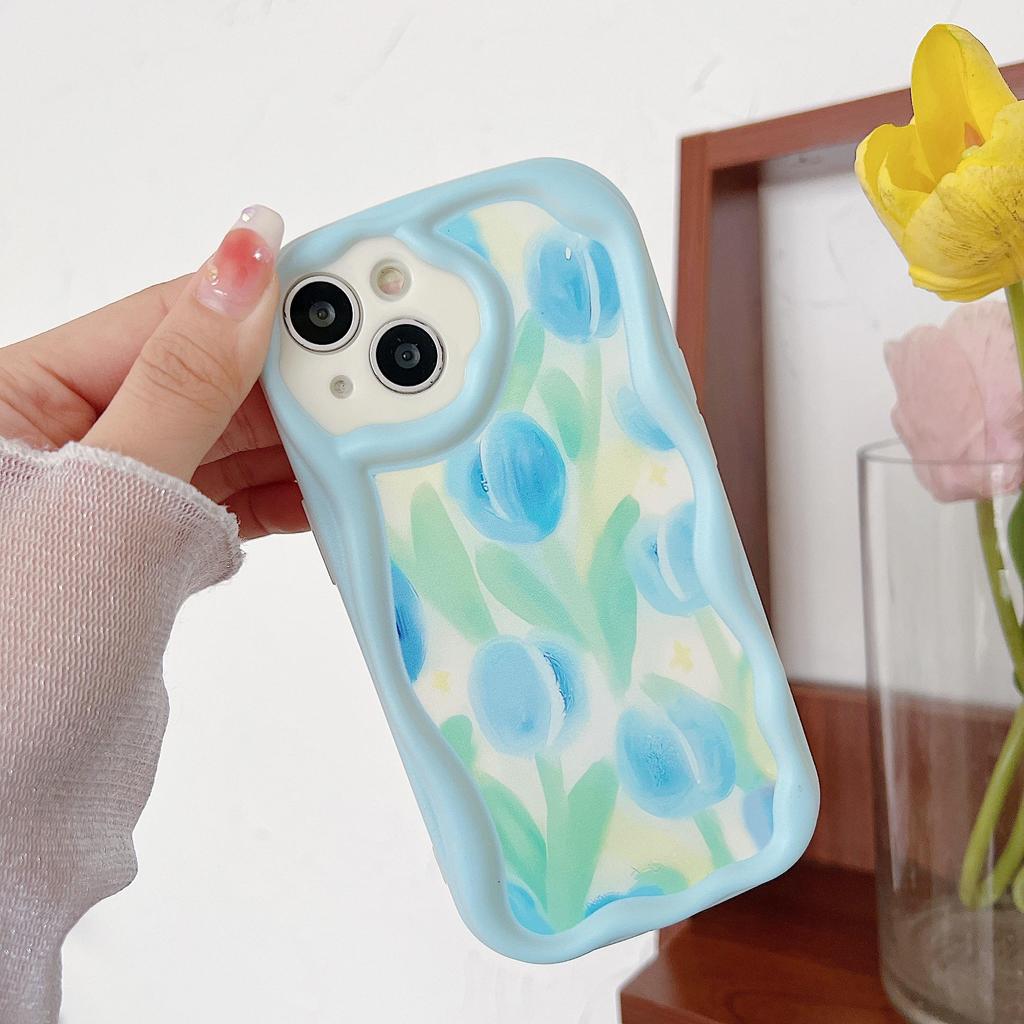 Cute Silicone Case for Tecno Spark 10C Xiaomi Redmi Note 12 11 iPhone 15 14 13 Samsung A54 A34 Funda Painted Cartoon Tulip Heart Cover Soft TPU Bumper