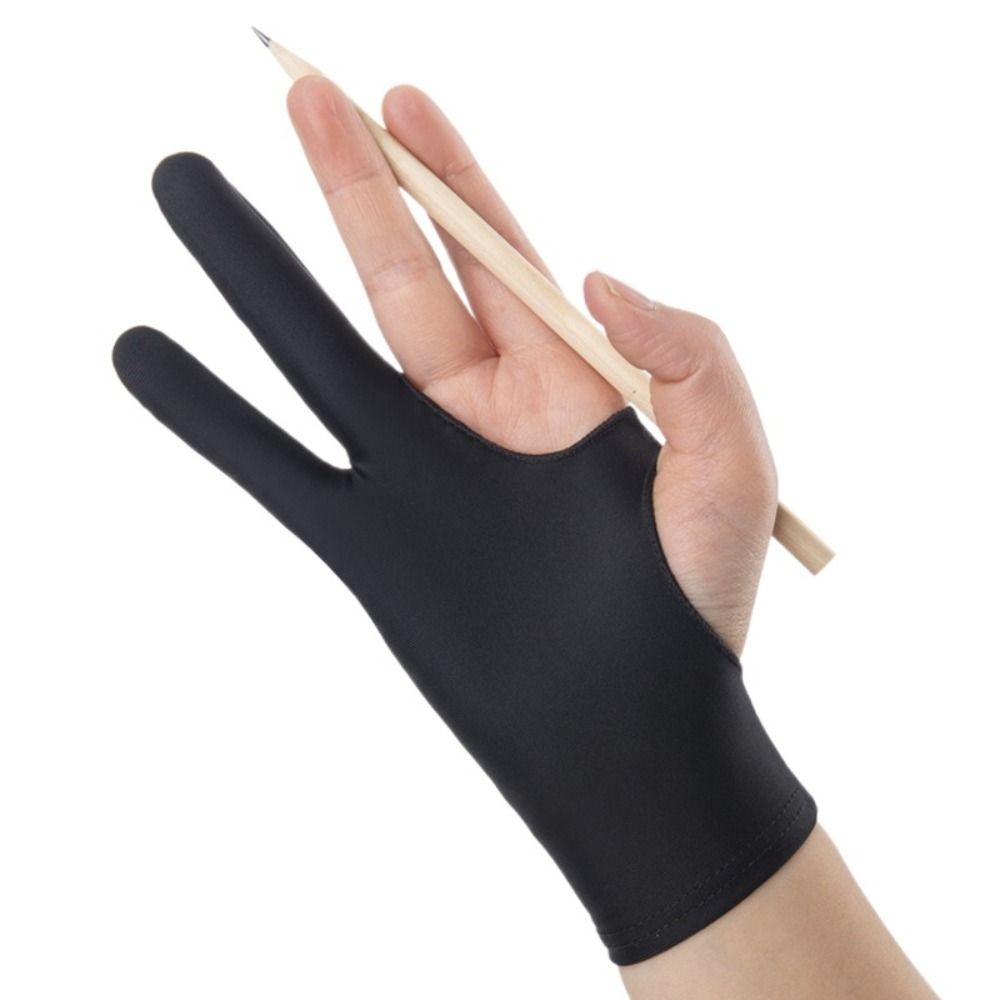 Anti-Scratch Black Blue Grey Pink Two Finger Glove Tablet Drawing Glove Art Supplies Painting Glove