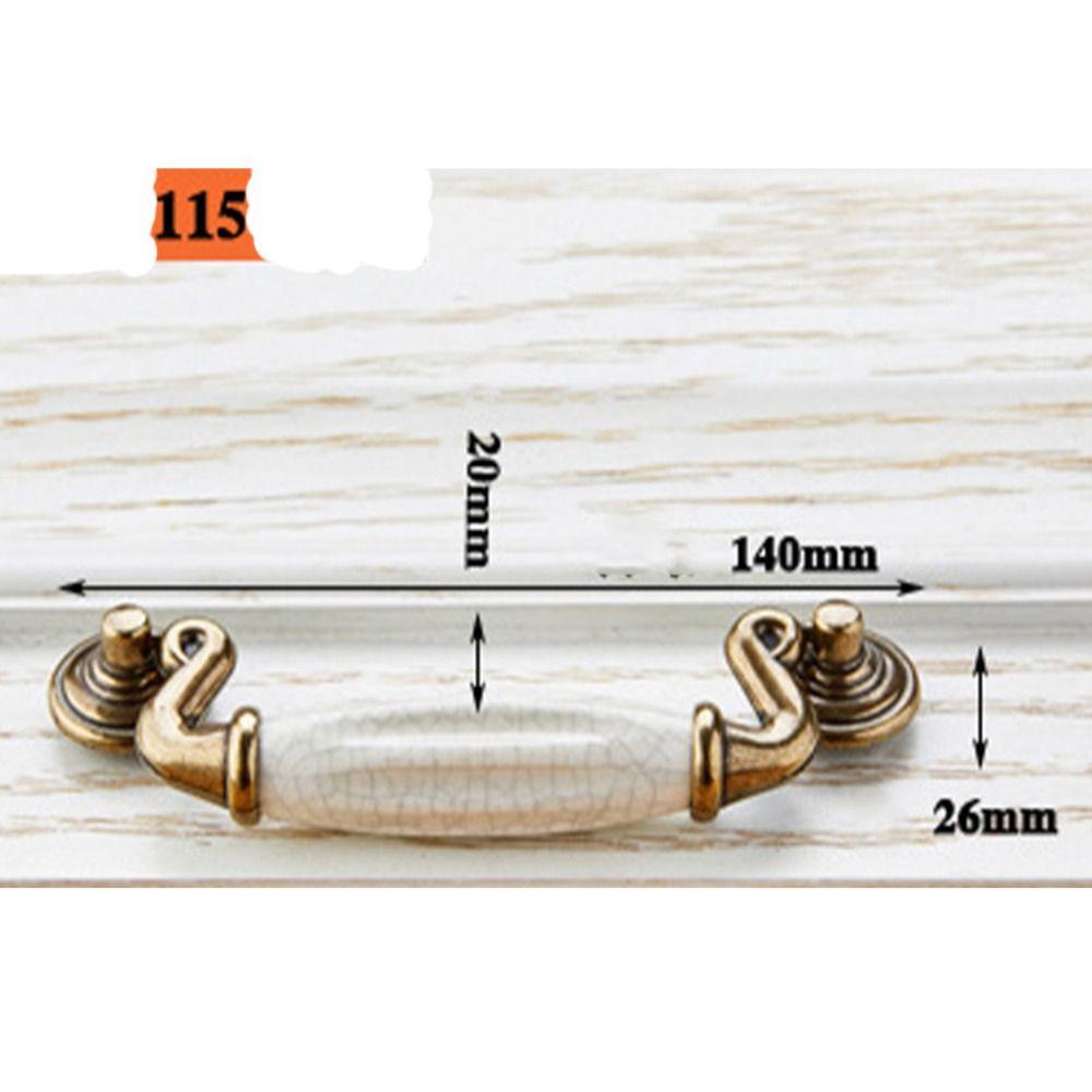 Керамические ручки для шкафа из цинкового сплава Антикварная бронза Дизайн с трещинами Ручка для двери гардероба Белые Винтажные ручки для ящиков Дверца шкафа