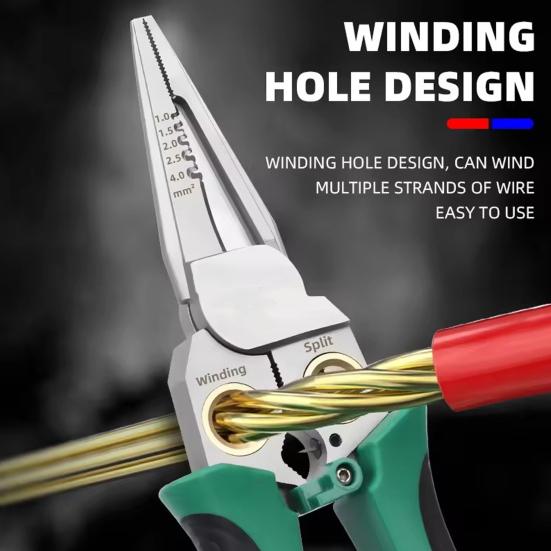 8-in-1 Wire Stripper Handle Ergonomic Design with Voltage Tester Non-Slip Multi-function Electric Wire Cutter