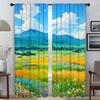 Исцеление - это пасторальная иллюстрация Кухонные занавески 2 шт. Домашний интерьер Шторы для камеры Оконные занавески Оттенки Разделитель