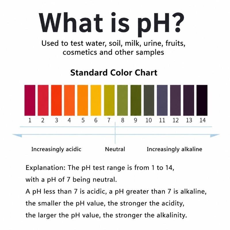 pH Test Strips 1-14 Universal Litmus Paper for Urine Saliva Water Testing, Alkaline Acid Detection Kit for Cosmetic Enzyme