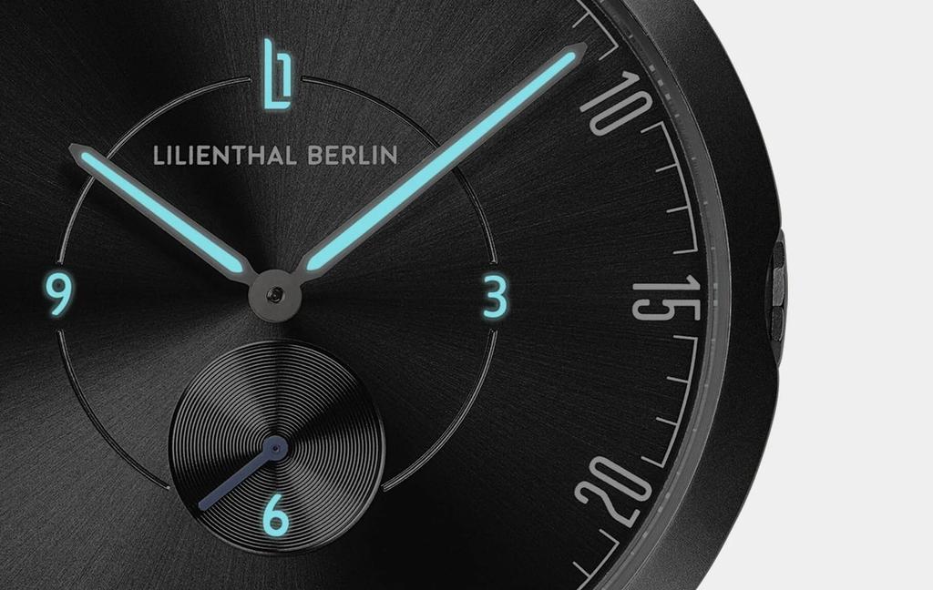 Lilianthal Berlin Серебряные часы с малой секундной стрелкой, мужские, сделано в Германии, L01-109-B023A