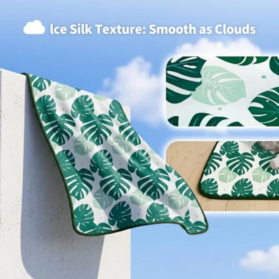 Pet Cooling Mat Ice Silk Cooling Mat for Dogs and Cats Portable and Washable Pet Cooling Blanket, Car Seats, Beds f
