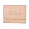 Б/у кошелек Sense Small Trifold (9656) CHC23AP874 7942, Глянцевая телячья кожа, Неиспользованная вышивка логотипа, Цементно-розовый, Женская